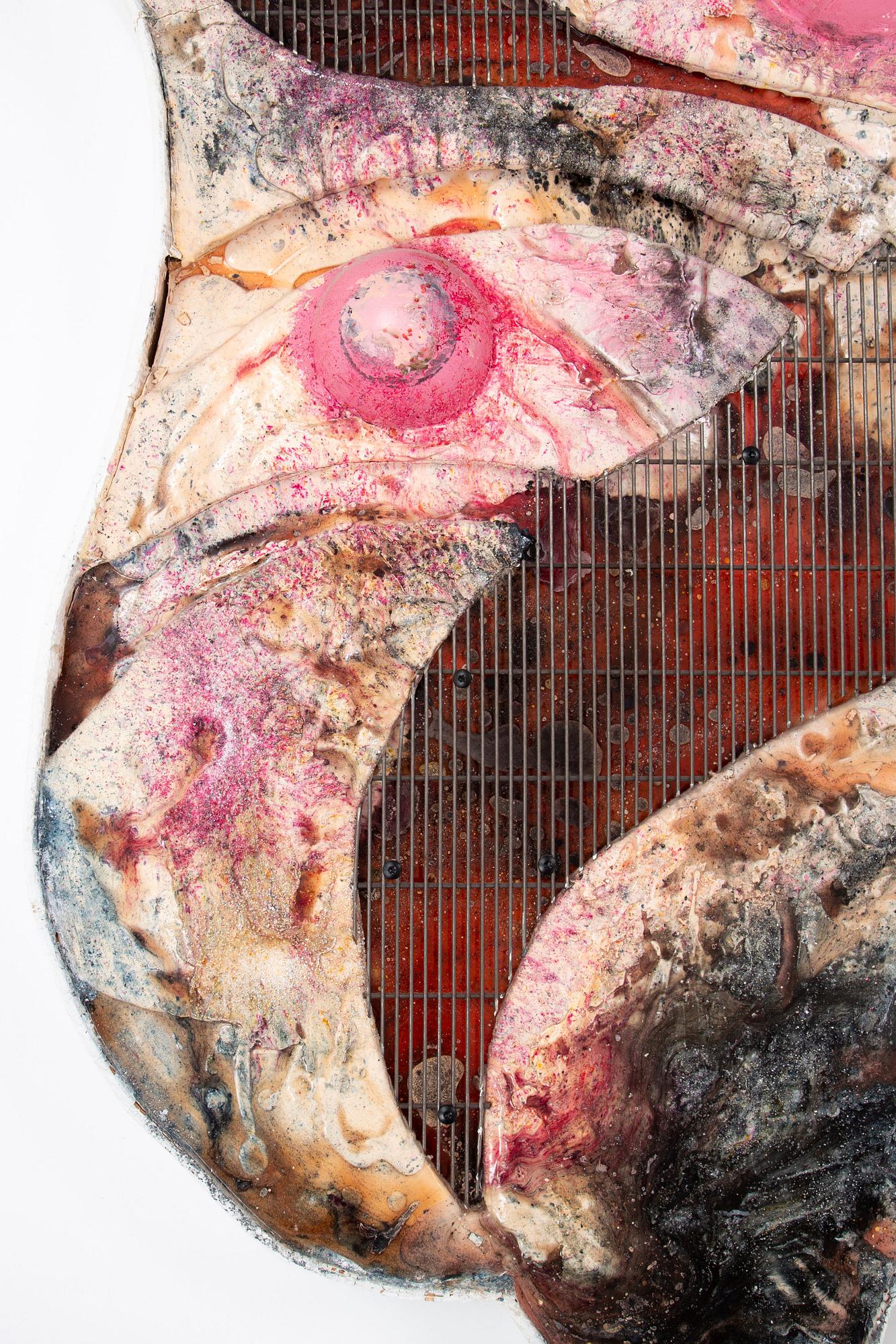 David Douard, executed in 2014. Mixed media, metal, wood, plaster, textile and ink.