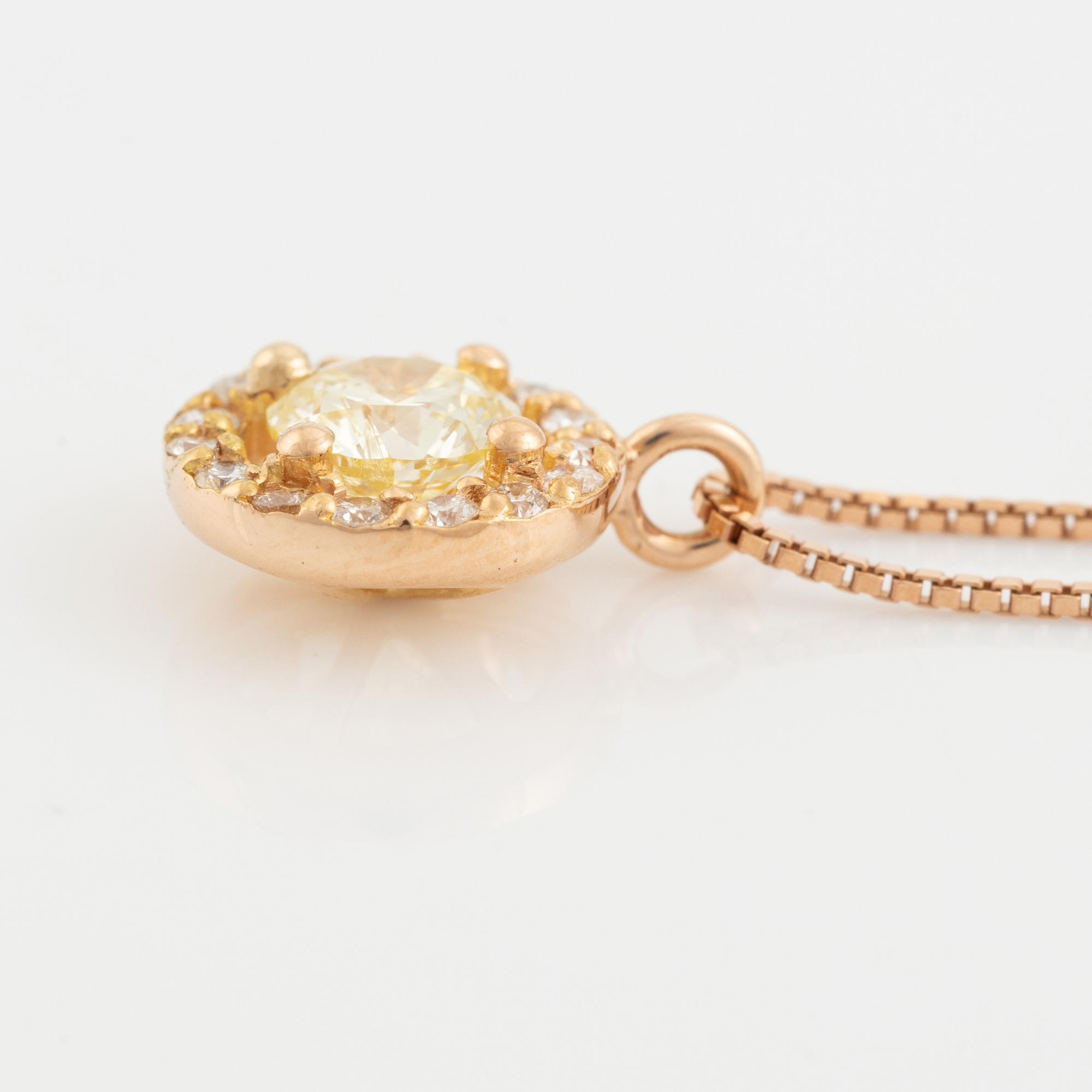 Brilliant cut diamond necklace.
