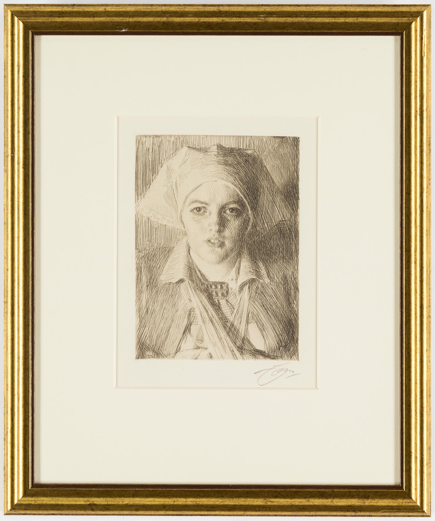ANDERS ZORN, etching, 1918, signed.