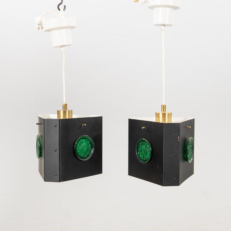 Ceiling lamps, a pair by Ateljé Lyktan, 1970s.