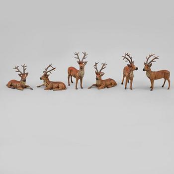 FIGURINER, 6 st, vitmetall, Tyskland, 1900-talets början.