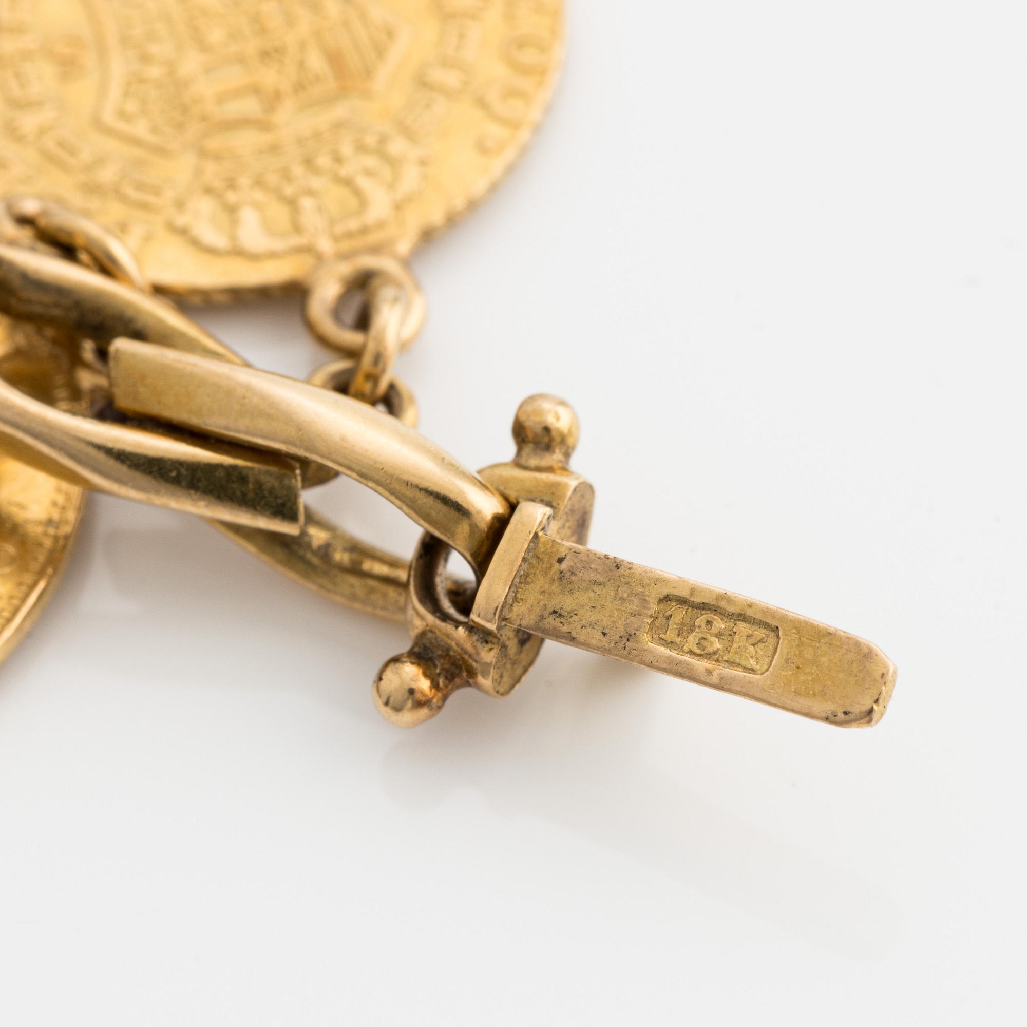 Armband 18K guld med guldmynt.