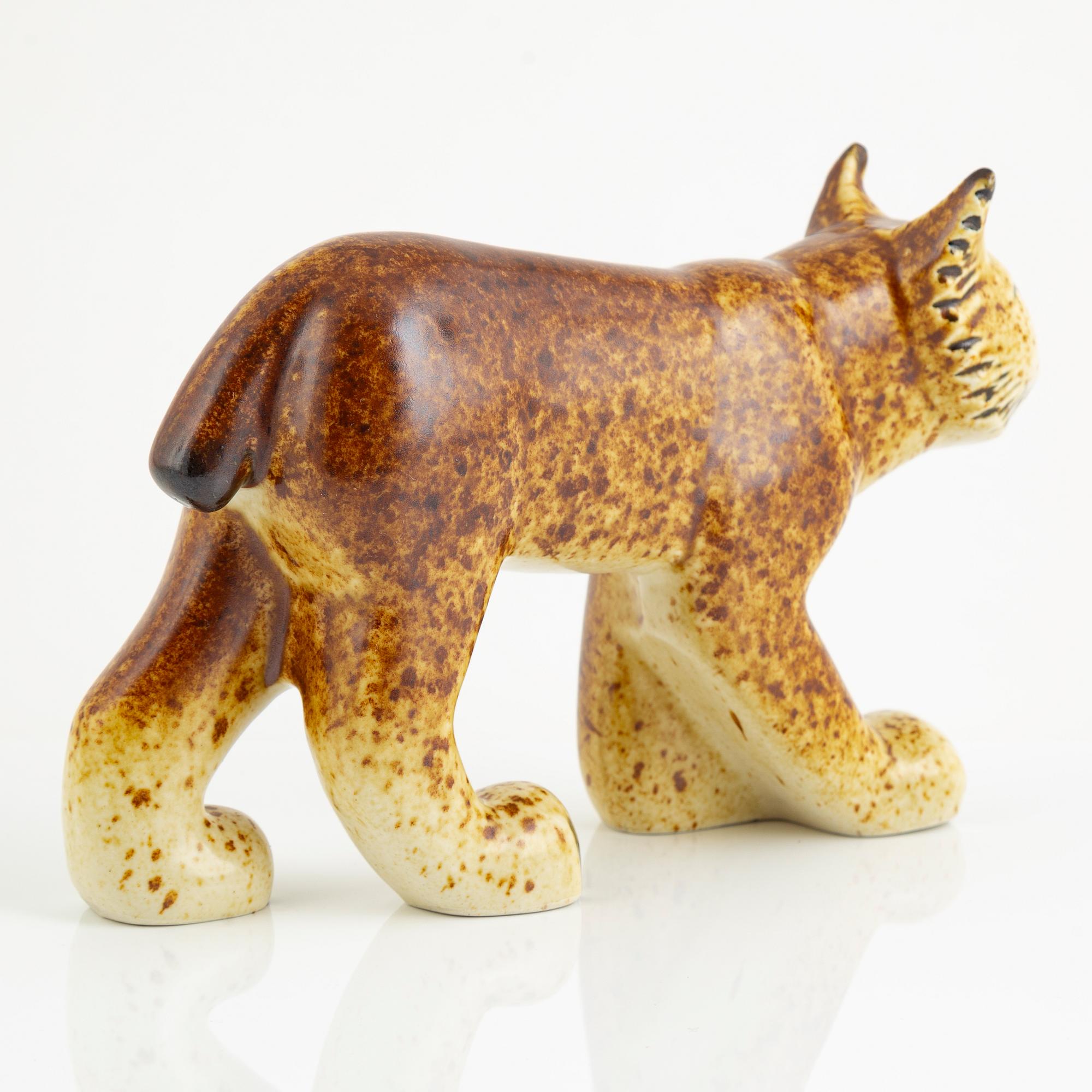 Lisa Larson, a figurine of a lynx, for Nordiska Kompaniet in collaboration with WWF, Gustavsberg.