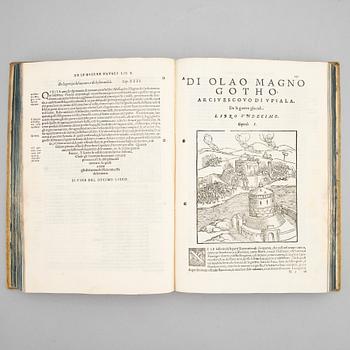 With engraved map of Scandinavia, 1565.