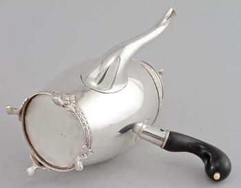 KAFFESERVIS, 3 delar, silver, Gustaf Möllenborg, Stockholm, 1906. Total vikt 1250 g.