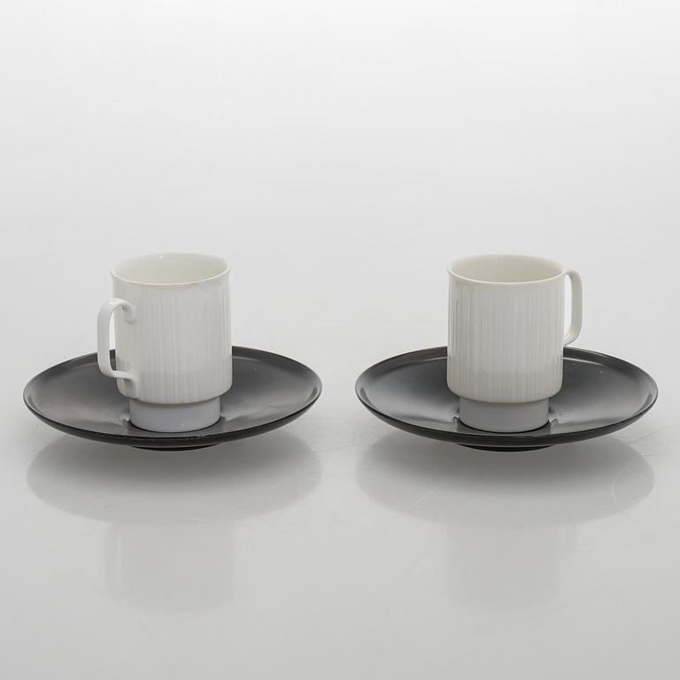 Tapio Wirkkala, a 7-piece porcelain 'Variation' espresso service Rosenthal, Studio-line, Germany.