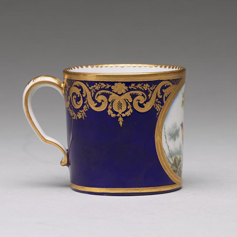 A 'Sèvres' cup and saucer, 18th Century.