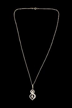 HÄNGE, vitguld 14K, små diamanter. Vikt 3,3 g.