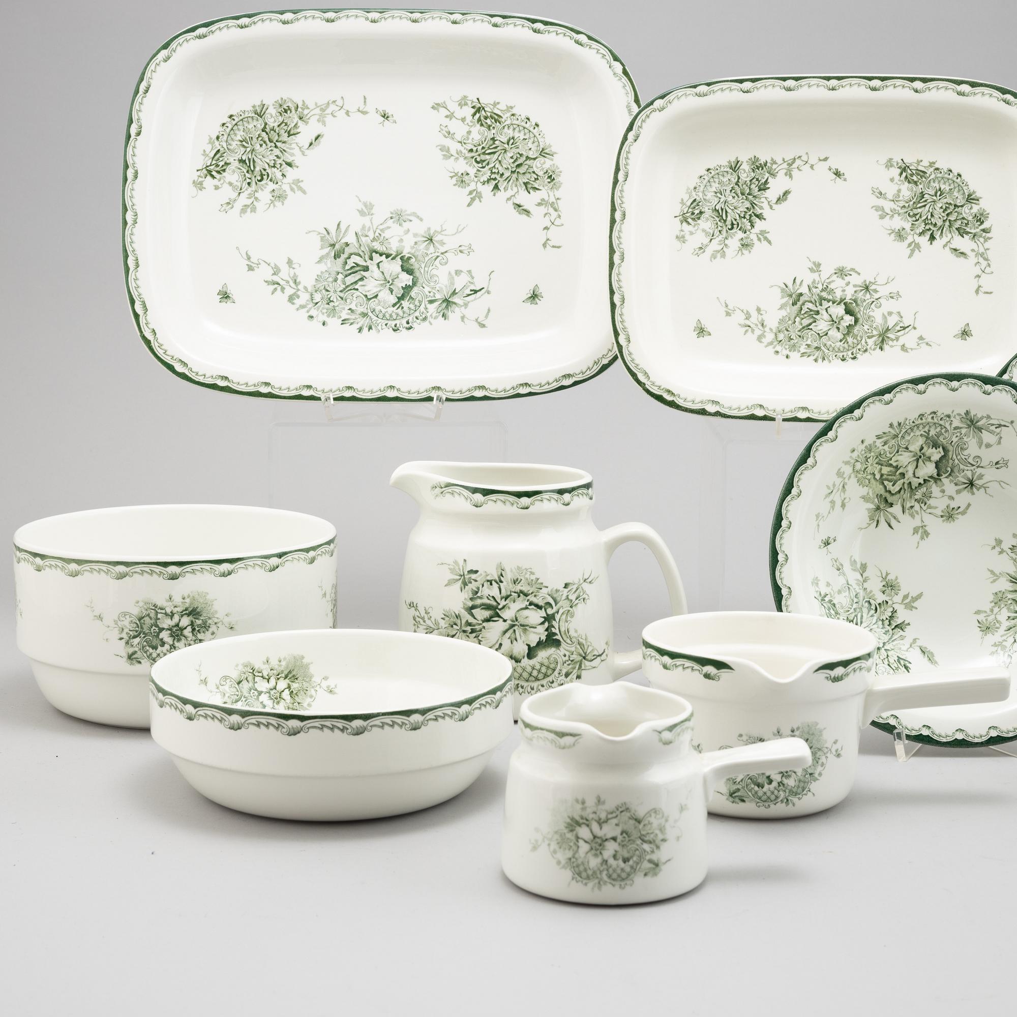 A 45 piece flintware 'Grön Anna',  dinner service, Rörstrand.