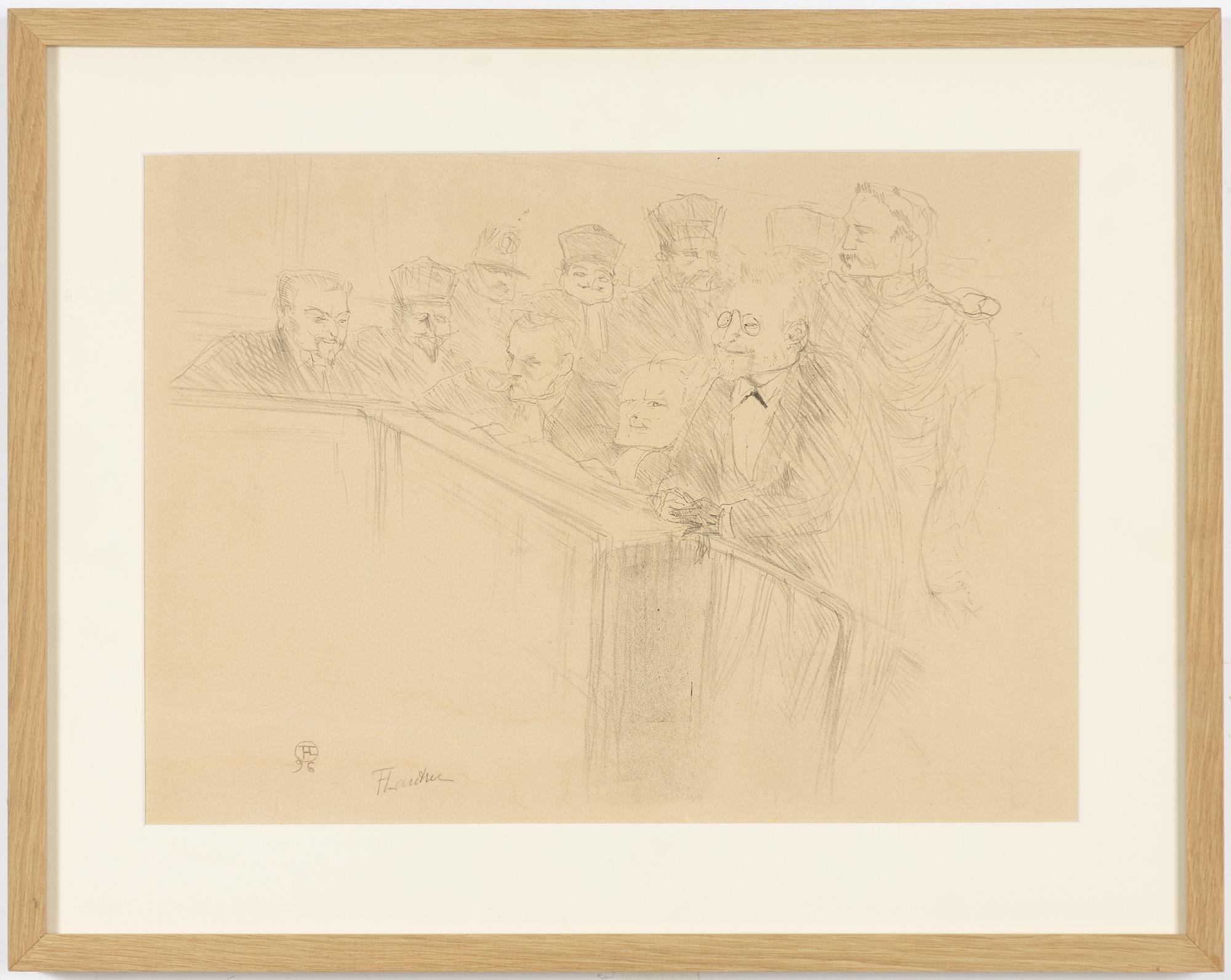 Henri de Toulouse-Lautrec, "Procés Arton (premiere planche)".