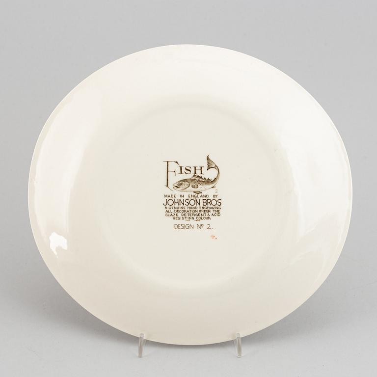 A part dinner service, Johnson Bros, England, "Fish". (16 pieces).