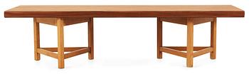 592. A Carl Gustaf Hiort af Ornäs teak bench/table.