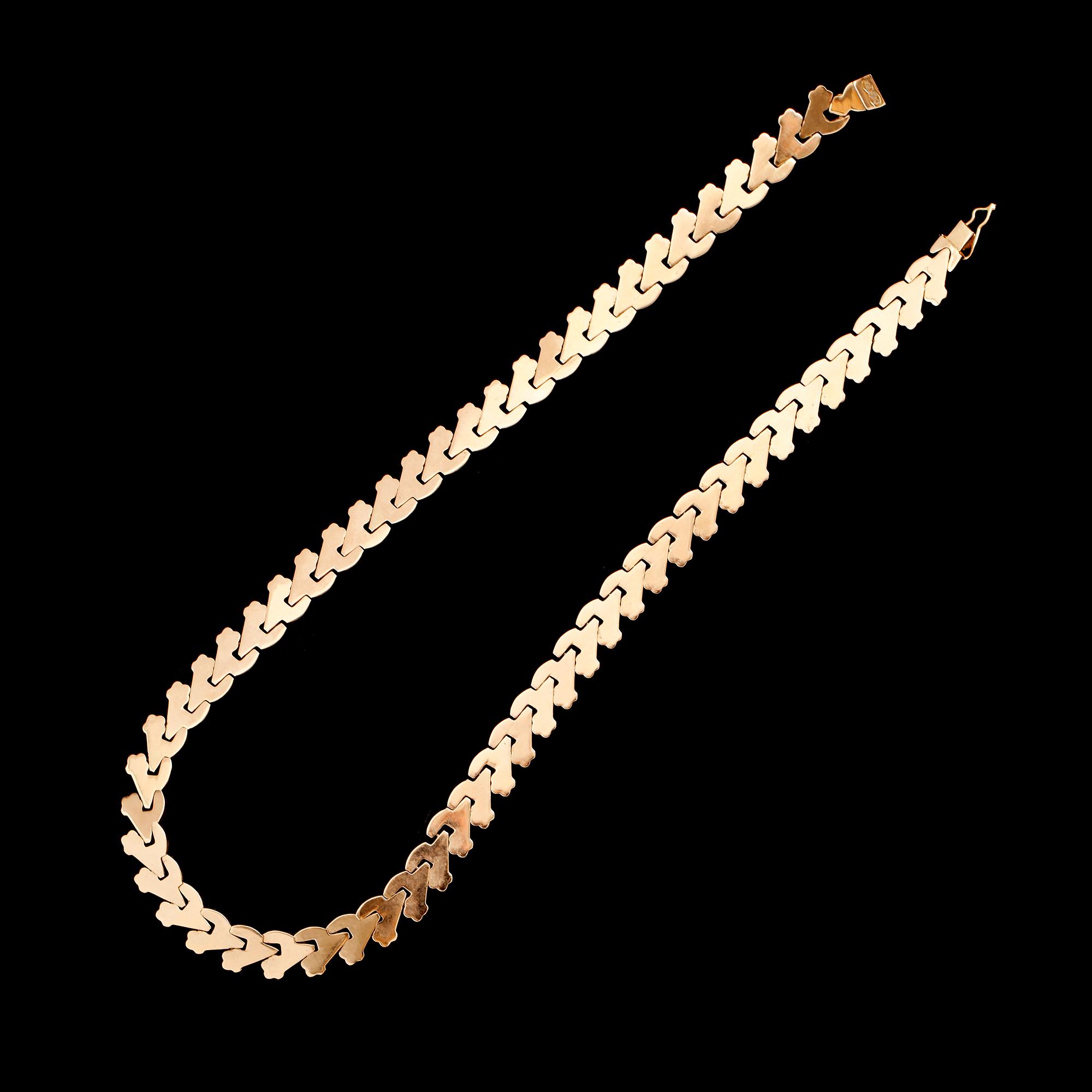 COLLIER, 18 k guld. Vikt 26 g.