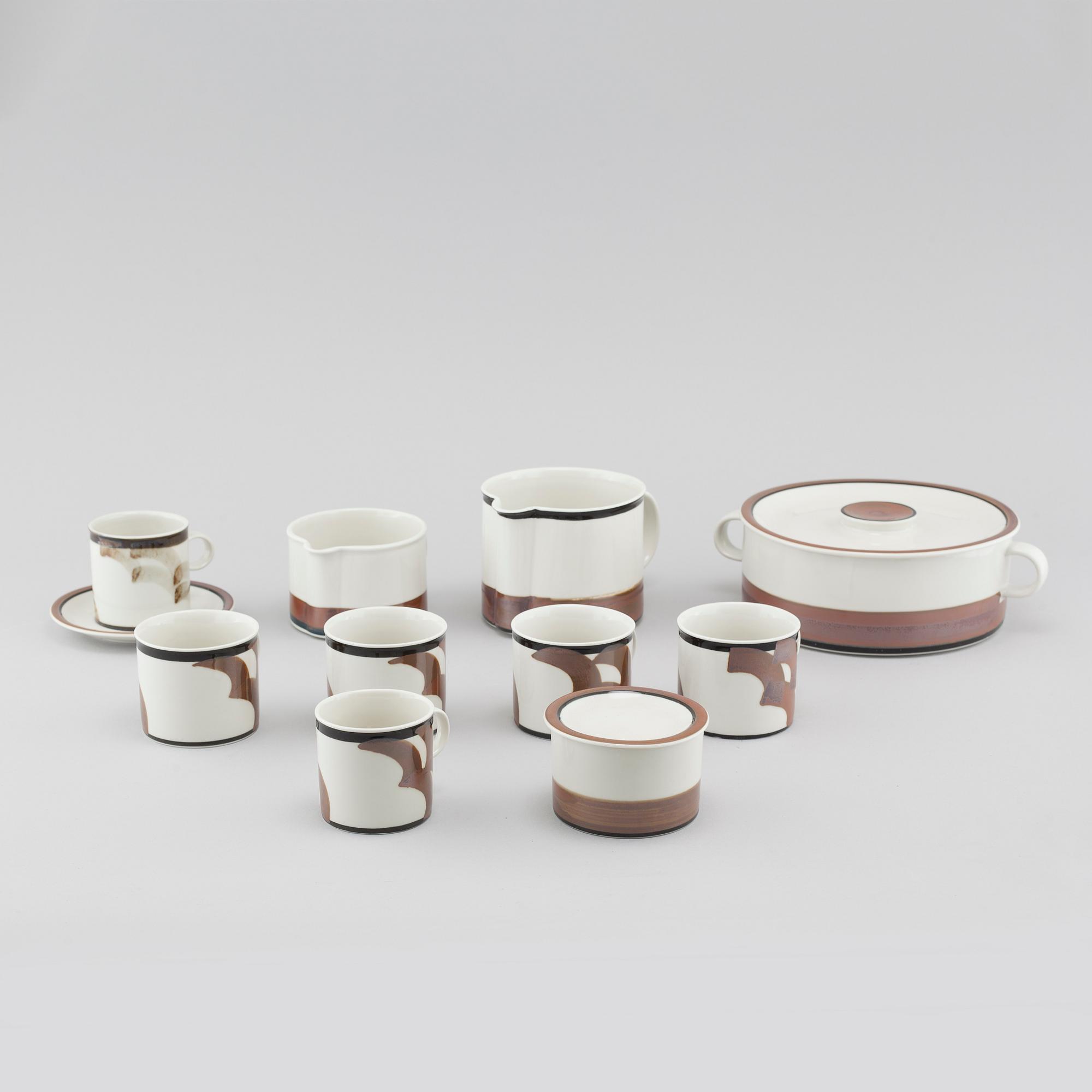 INGER PERSSON, ten pieces of stoneware tableware, not signed.