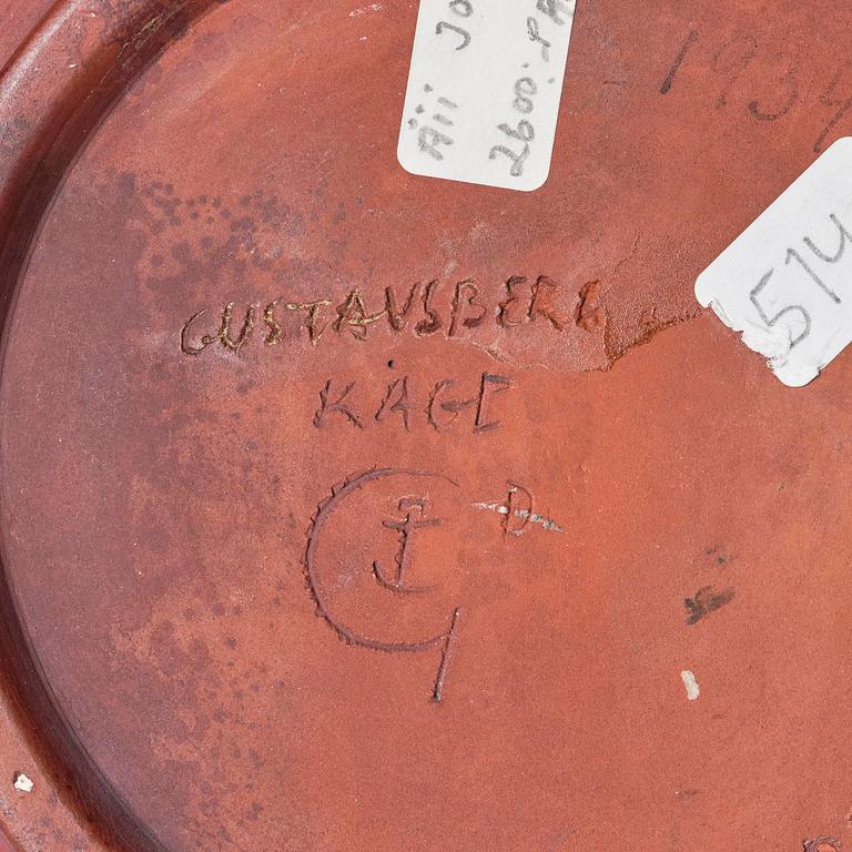 Wilhelm Kåge, fat, "Farsta", stengods, Gustavsberg 1934.