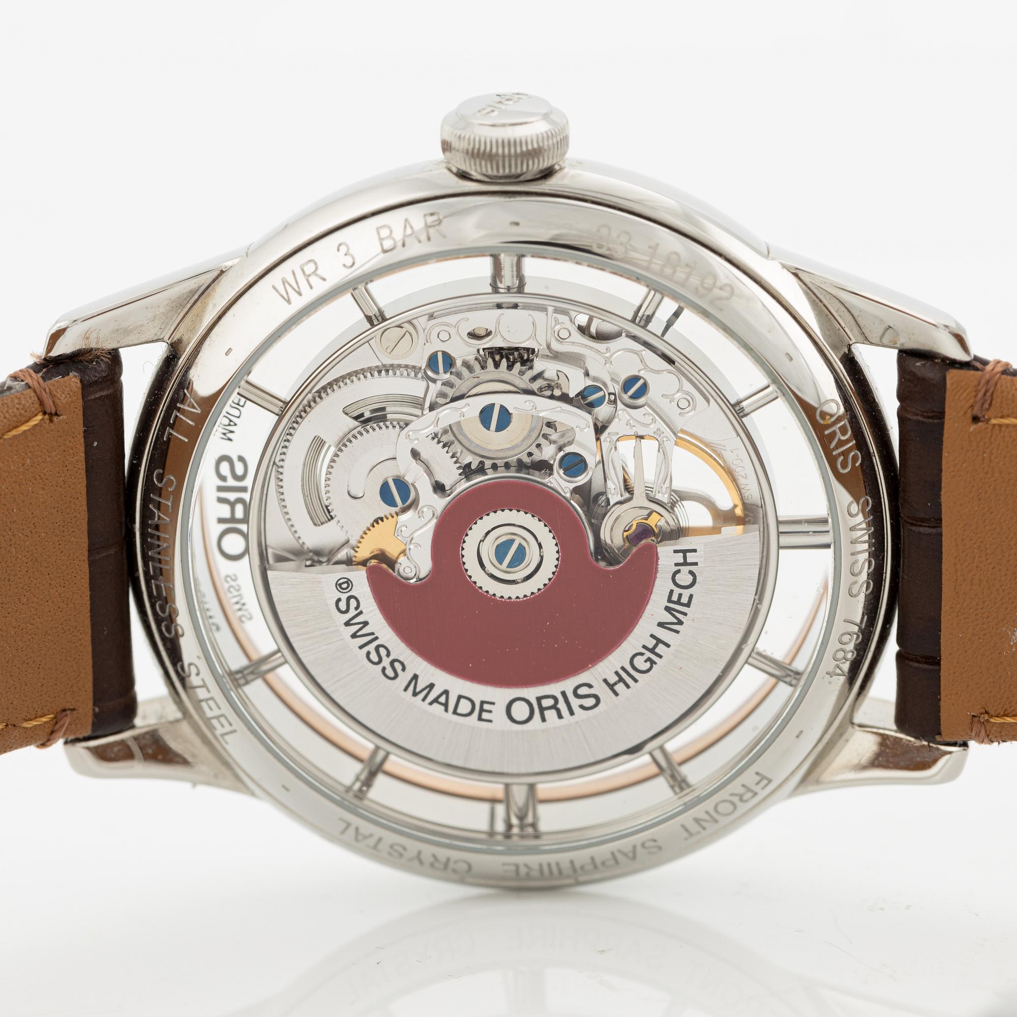 Oris, Artelier Translucent Skeleton, armbandsur, 40,5 mm.