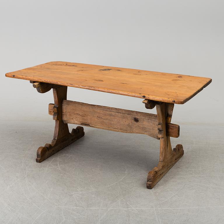 A 18th century pinewood table.