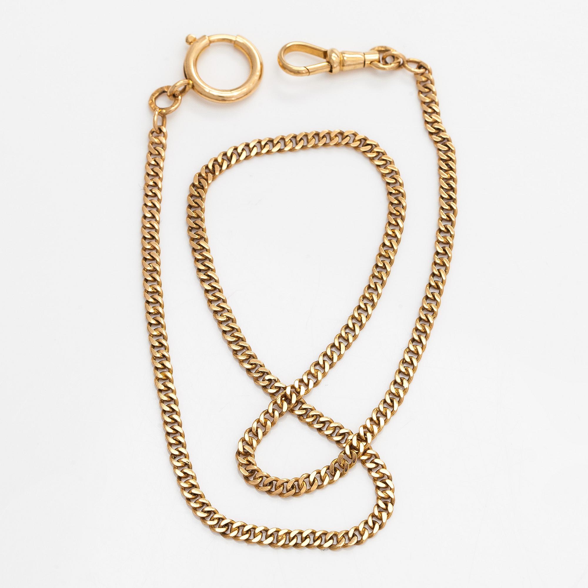 An 18K gold qatch chain.