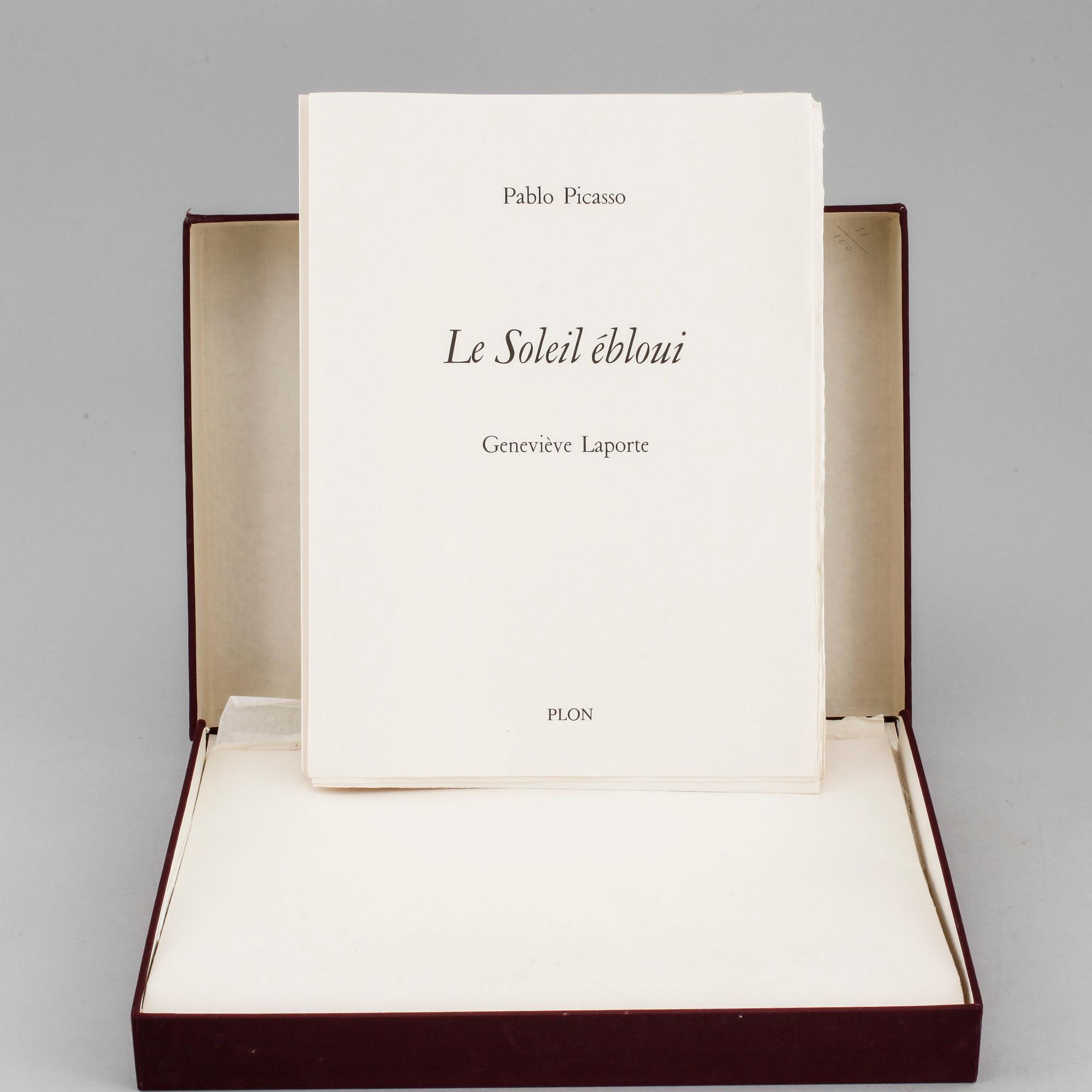 PABLO PICASSO, after, "Le Soleil Ebloui", Geneviève Laporte, Plon, Paris, 1974.