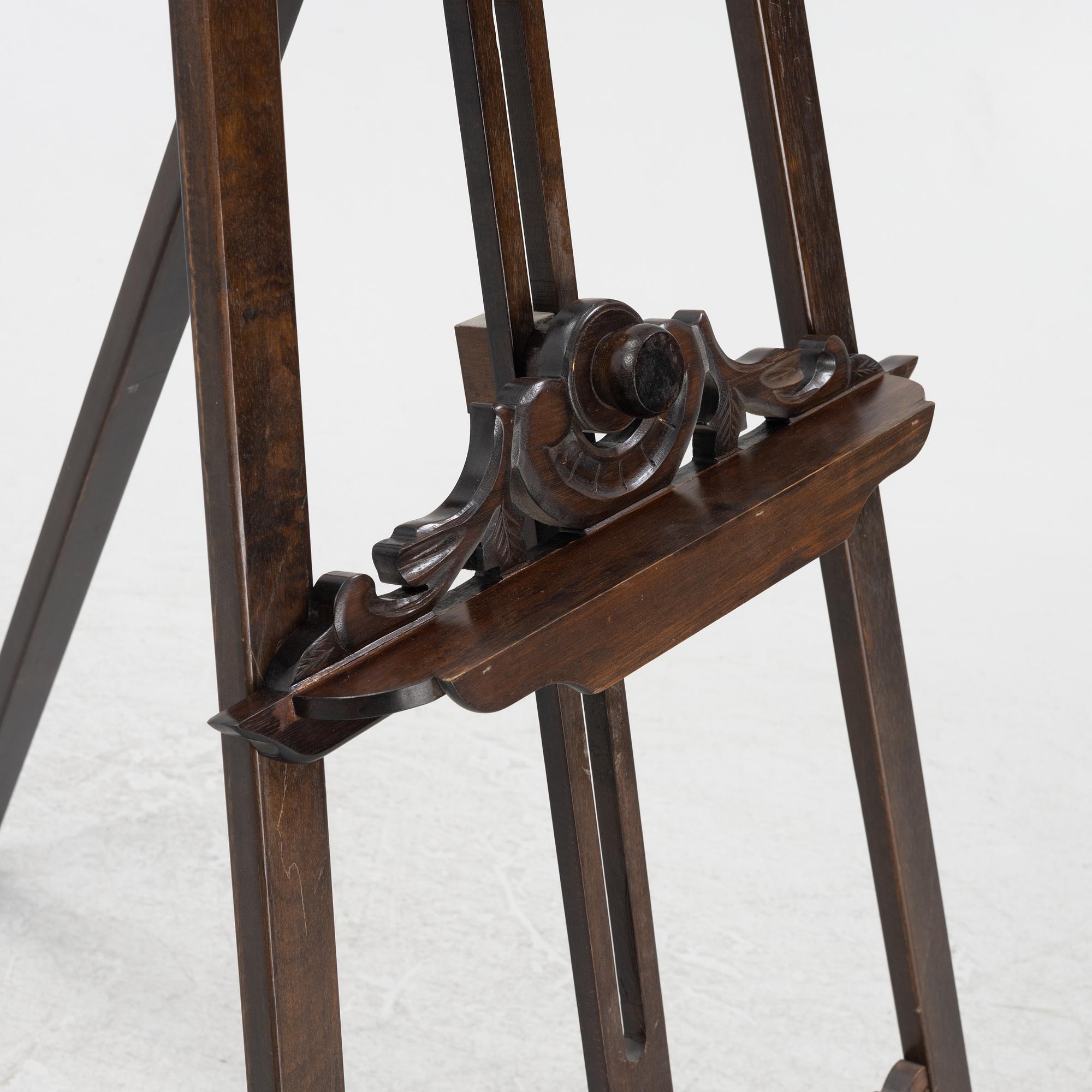 A carved easel, first half of the 20th Century.