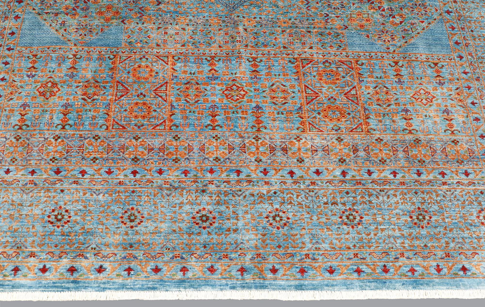 An oriental carpet with a Mamluk pattern, ca 299 x 210 cm.
