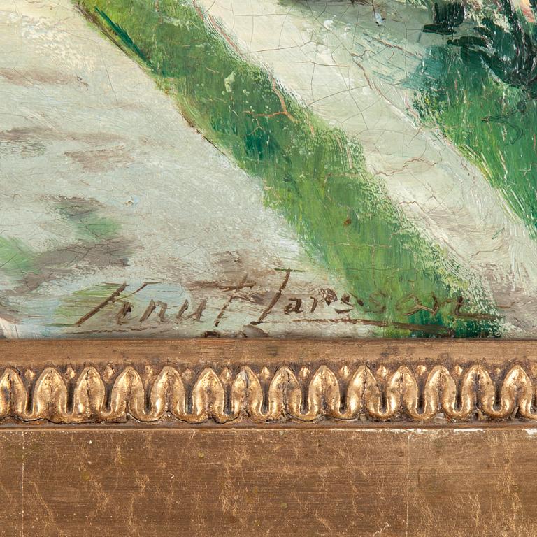 OKÄND KONSTNÄR 1800-TAL , Olja på duk, signerad Knut Larsson och daterad (18)89.