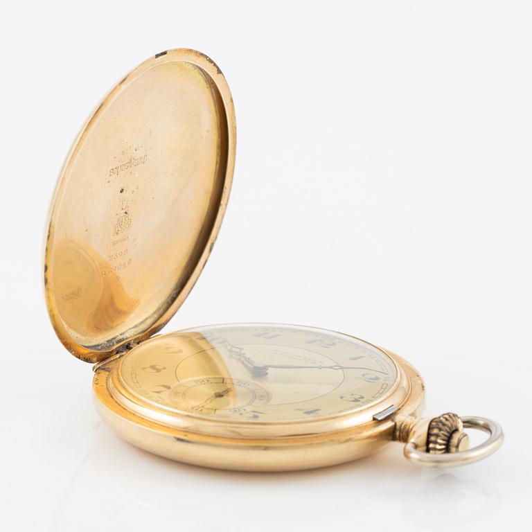 Pocket watch, H. Runsten Stockholm, lever escapement, including a ring in 18K gold.