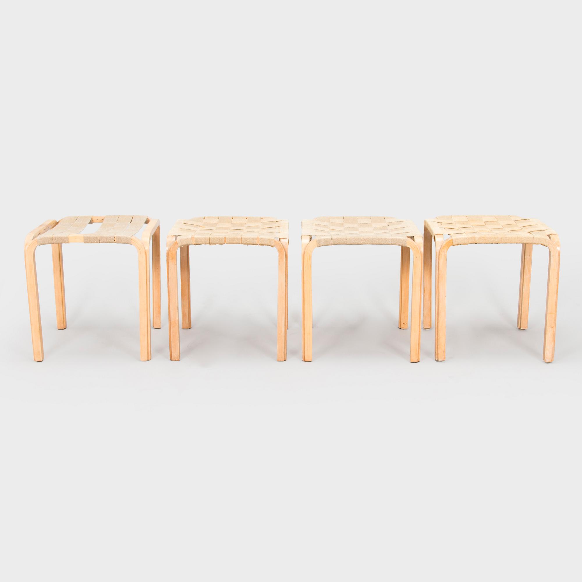 Alvar Aalto, a set of four mid-20th century 'Y61' stools for Artek.
