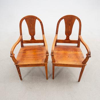 Karmstolar, ett par, sent 1800-tal/tidigt 1900-tal.