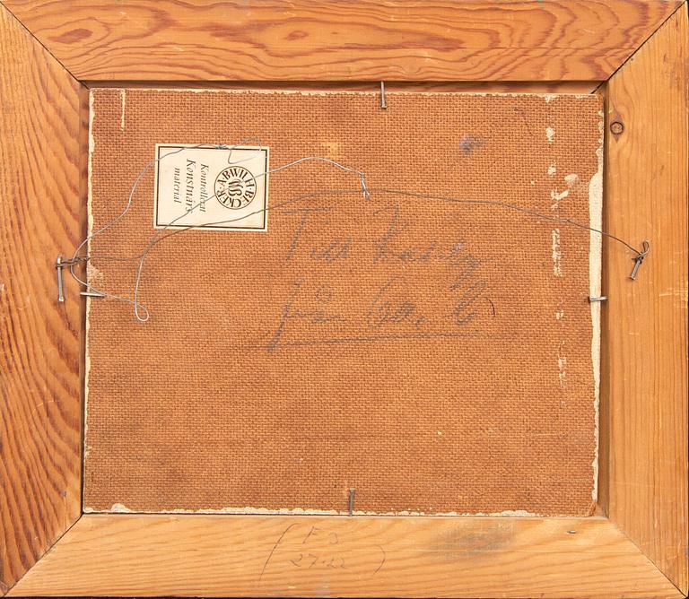 Olle Gill, mixed media på panel otydligt signerad.