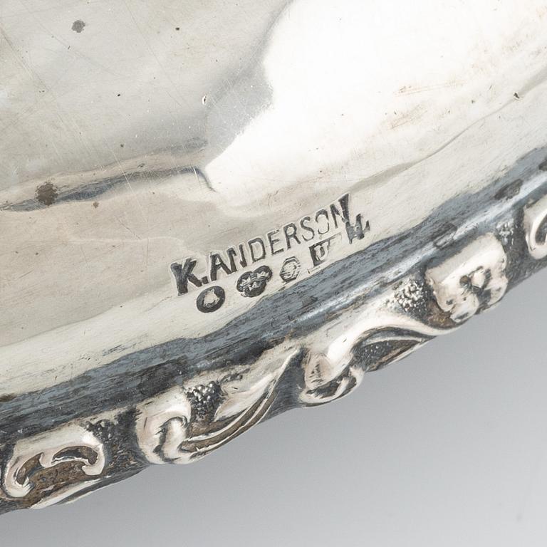 A Swedish early 20th century silver lamp, mark of K Andersson, Stockholm 1922.