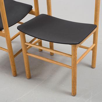 STOLAR, 4 st, Farstrup Stolefabrik, Danmark, 50/60-tal, varav två brännmärkta undertill.