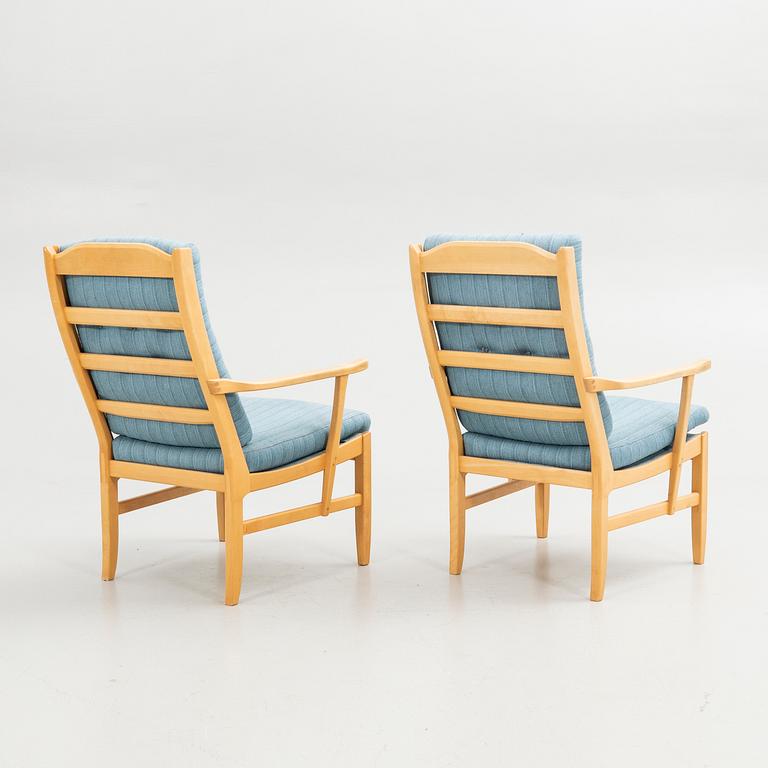 Carl Malmsten, armchairs, a pair, "Ulfåsa", AB OH Sjögren, second half of the 20th century.