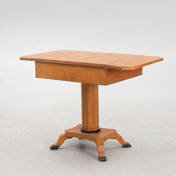 Drop-leaf table and two chairs, Empire style, first half of the 19th century.