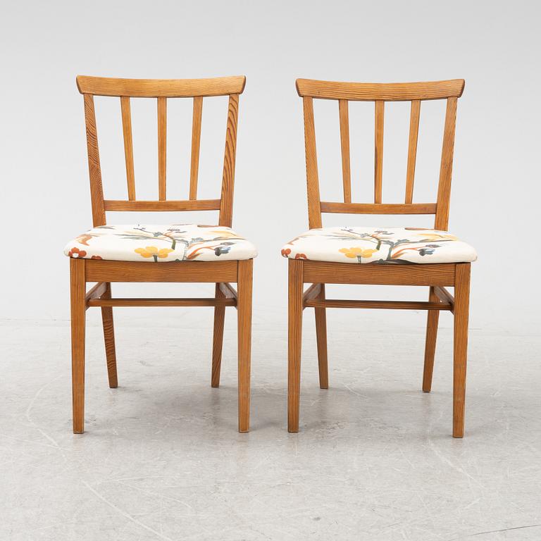 Carl Malmsten, two 'Själevad' chairs, Svensk Fur, mid 20th century.
