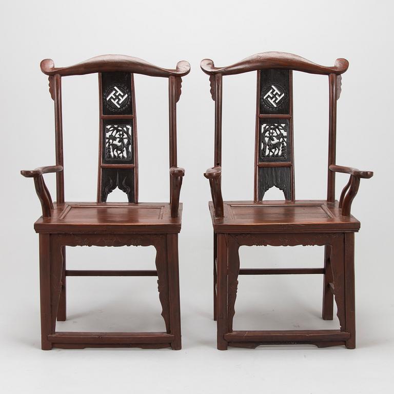 A pair of armchair, China, first half of the 20th century.