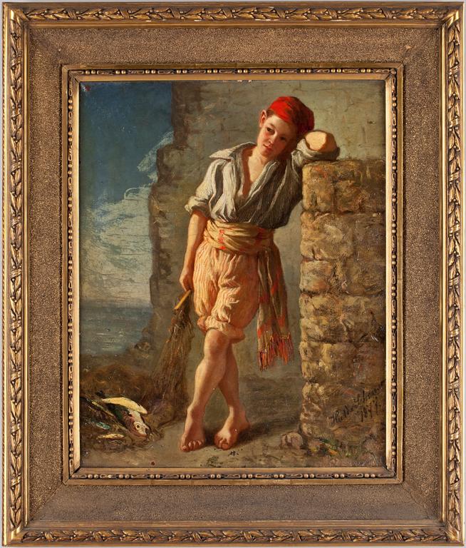 HULDA SCHENSON, olja på duk, sign o dat  1877.