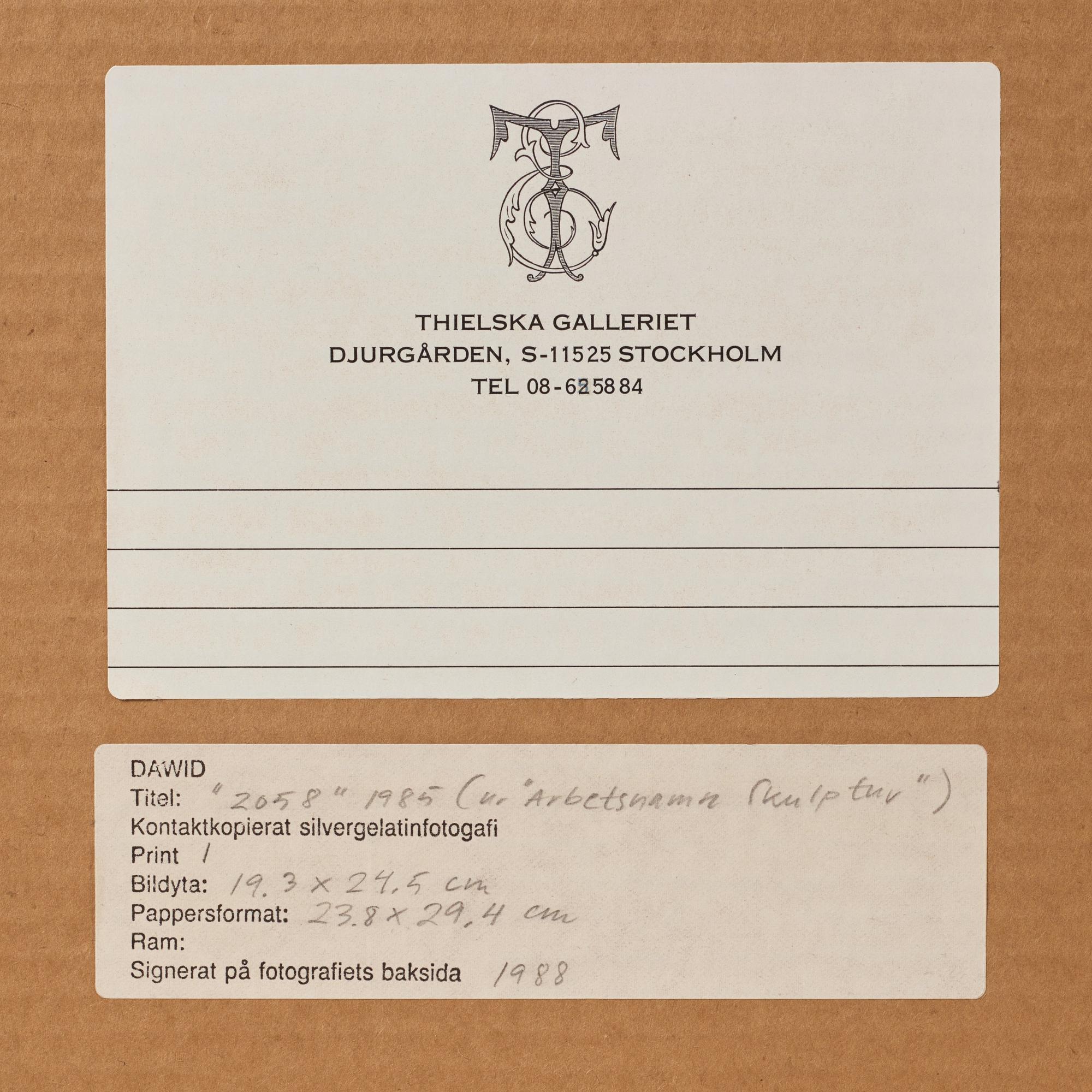Dawid (Björn Dawidsson), "2058", 1985.