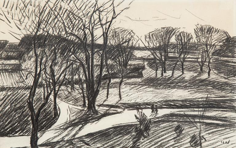 KARL NORDSTRÖM, kolteckningar, ett par, monogramsignerade. En otydligt daterad 1918?.