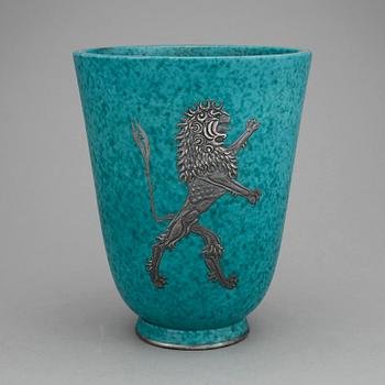 VAS, stengods, "Argenta", Wilhelm Kåge, Gustavsberg, omkring 1900-talets mitt.