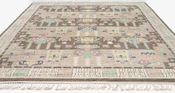 Märta Måås-Fjetterström, matta, "Örtagården", flossa, ca 352 x 256 cm, signerad AB MMF JBE 1952.