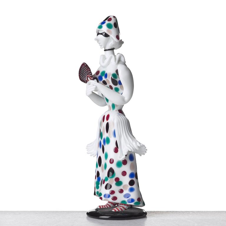 Fulvio Bianconi, a glass figurine  "Arlecchina", Venini, Murano, Italy 1950's.