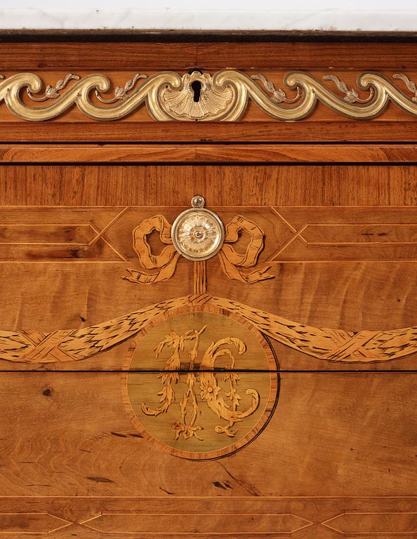 A Gustavian commode by Georg Haupt (master in Sockholm 1770-1784).