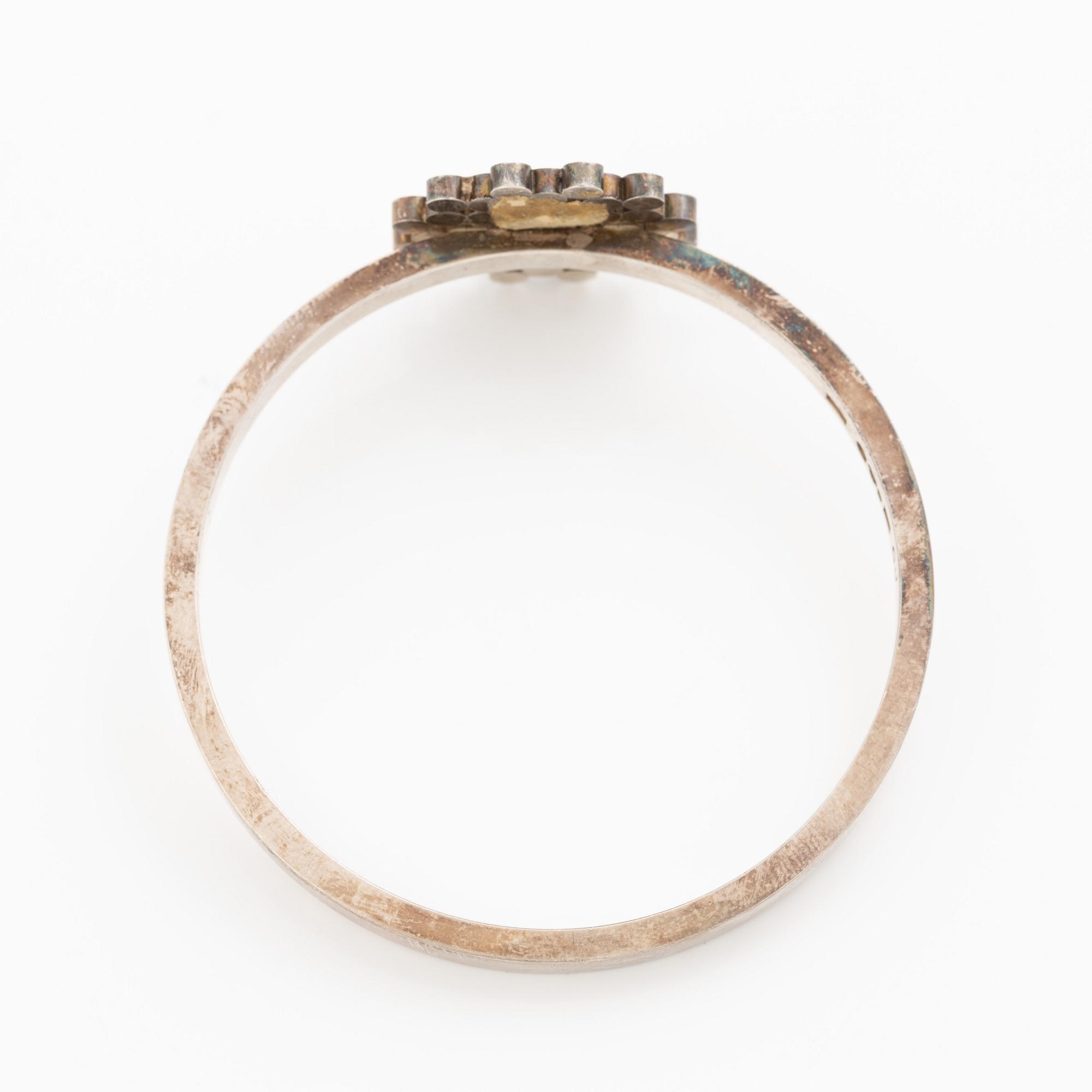 Cecilia Johansson, a bracelet, a ring, and a pair of earrings, silver, Gothenburg 1964 and 1965.