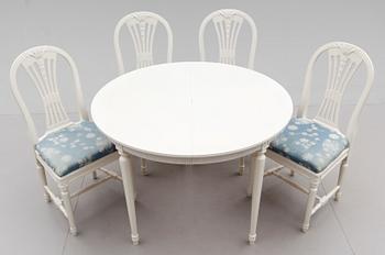 MATGRUPP, 5 delar, gustaviansk stil, 1900-talets andra hälft.