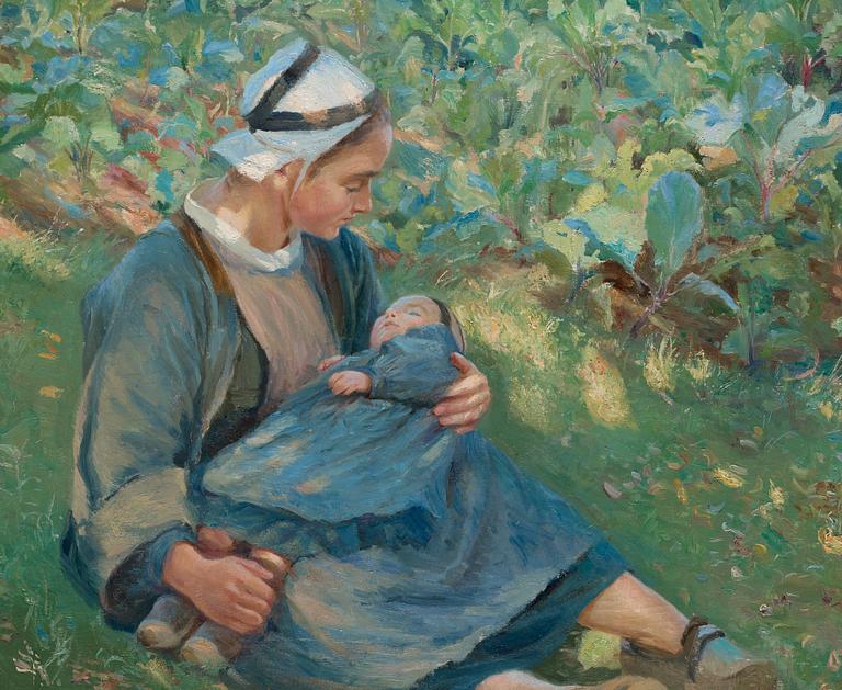 Gerda Roosval-Kallstenius, Rural scene from Brittany, France.