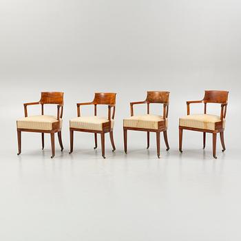 Karmstolar, 4 st, 1800-talets mitt.