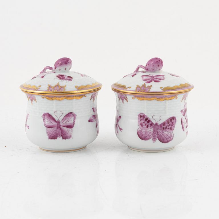 A set of 15 Herend custard cups with covers, 20th Century.