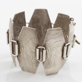 Ring and bracelet, silver, Waldemar Jonsson, blue for Stigbert.