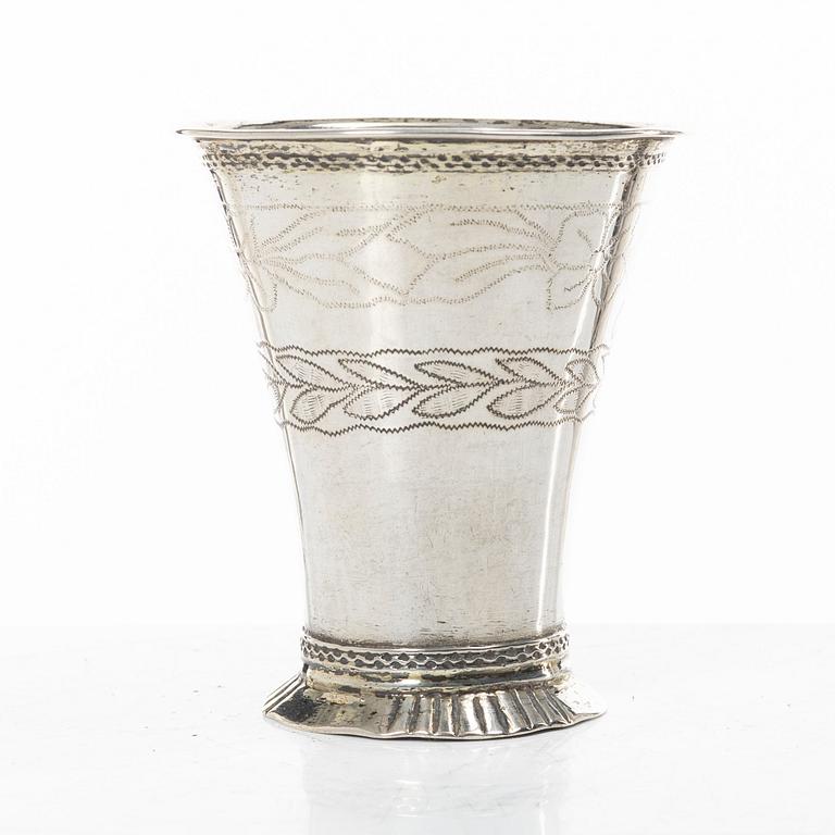 A Swedish silver beaker, mark of Johan Leffler, Falun 1777.